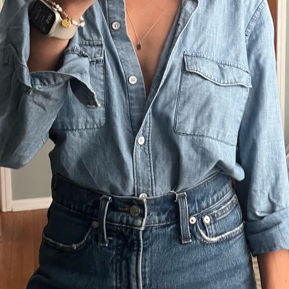 Denim Button-Up Shirt